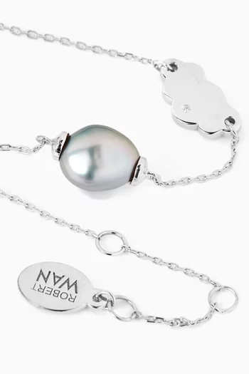 Pearl & Cloud Charm Bracelet in 18kt Gold