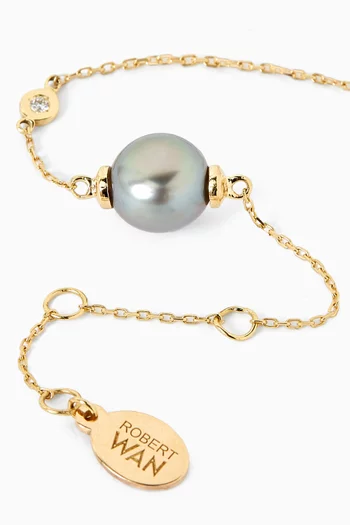 Pearl & Diamond Bracelet in 18kt Yellow Gold