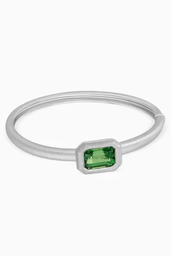 Satine Emerald Tormaline Bangle in 18kt White Gold