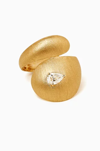 خاتم مرصع بالماس ذهب ‏أصفر عيار 18