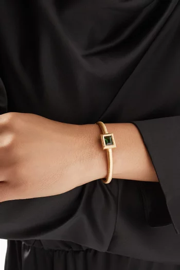 Satine Emerald Bangle in 18kt Yellow Gold