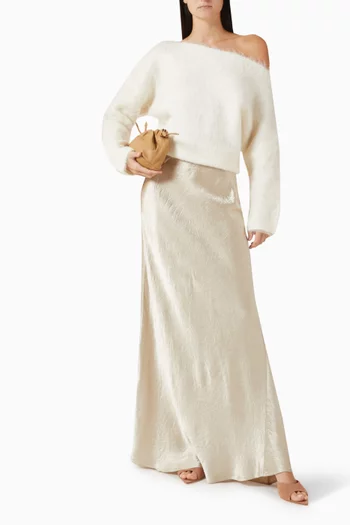 Breanna Maxi Skirt in Satin