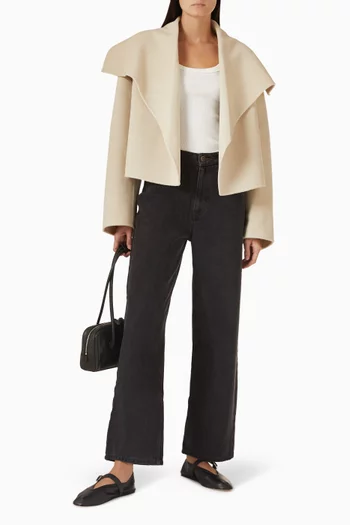 Lucia Crop Trench Coat in Wool Blend