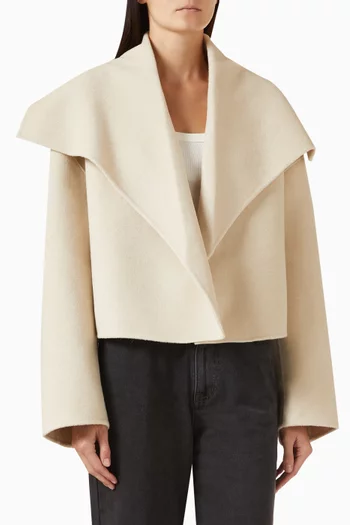 Lucia Crop Trench Coat in Wool Blend