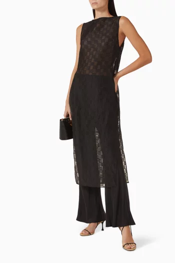 بلوزة إلبا بنمط تونيك قماش شفاف