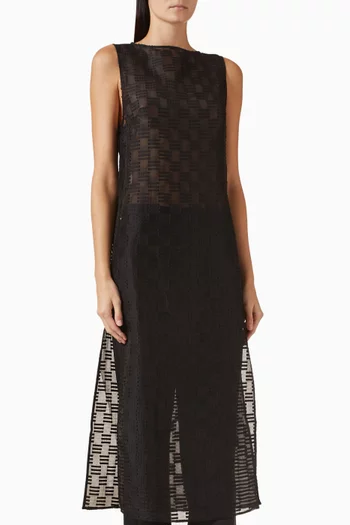 بلوزة إلبا بنمط تونيك قماش شفاف