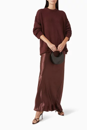 Breanna Crinkle Skirt in Satin