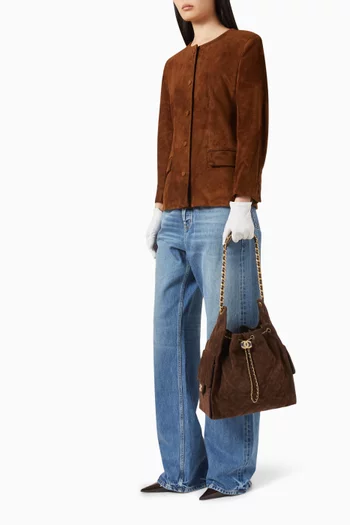 Unused Medium 25 Hobo Bag in Suede