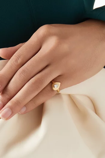 Marquis Pear Diamond Pinky Ring in 18kt Yellow Gold