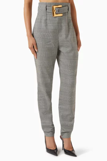 Prince of Wales Pants in Virgin Wool Blend
