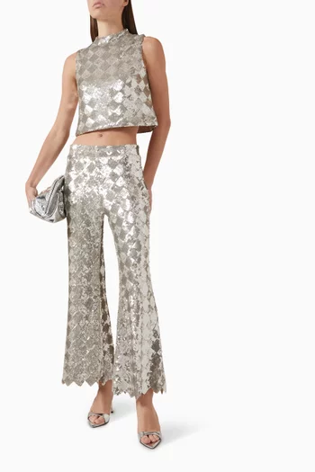 بنطال كينغستون بقصة ساق واسعة