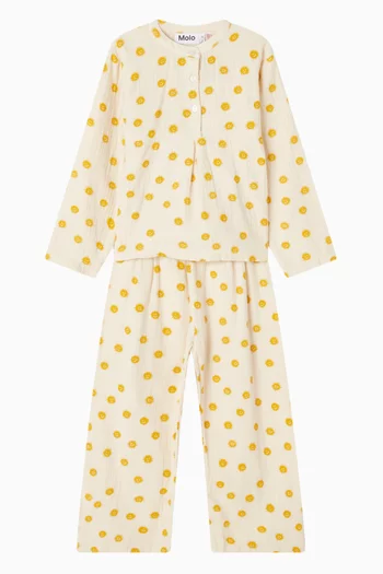 طقم بيجاما لين بأكمام طويلة