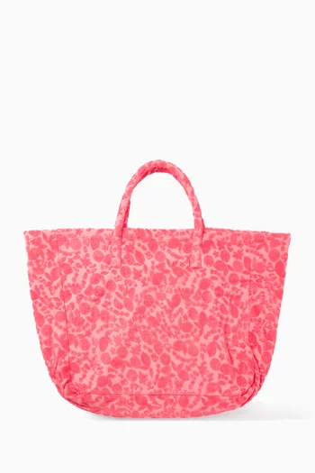 Citrus-print Beach Bag in Cotton-terry