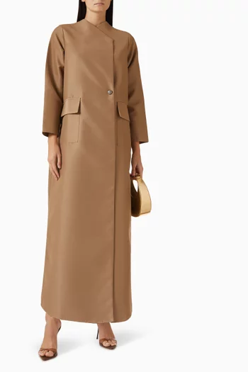 Asymmetric Abaya in Bridal Satin