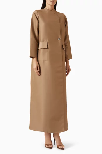 Asymmetric Abaya in Bridal Satin