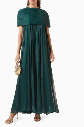 فستان بكشكش أورجانزا حريري