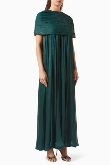 فستان بكشكش أورجانزا حريري