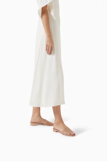 صندل ماريانو مرصع بالكريستال بكعب 25 مم جلد لامع