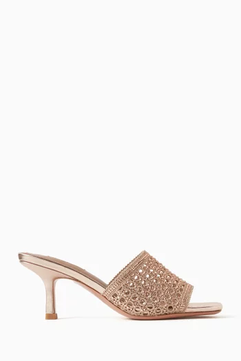 Onica 75 Mules in Crochet & Leather