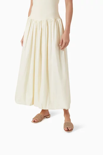 حذاء زيا مفتوح من الخلف بكعب مسطح 25 مم كروشية وجلد