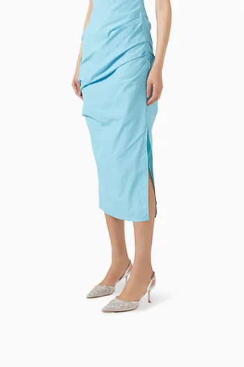 Floria 80 Floral-embroidered Slingback Pumps in Mesh & Metallic Leather