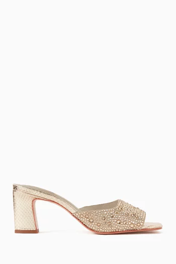 Hilda 65 Mules in Python-printed Leather