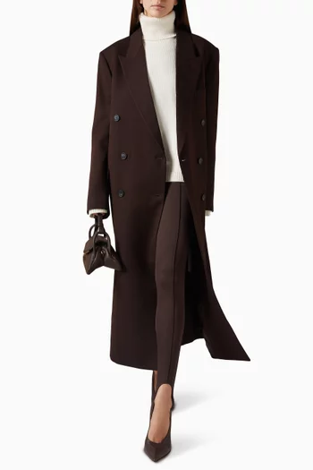 Jane Double-breasted Coat in Viscose Blend