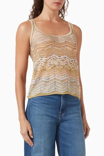 Zigag Tank Top in Lamé