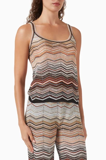 Zigag Tank Top in Lamé