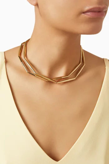 Lumia Helia Duo Necklace in 24kt Gold-plated Brass