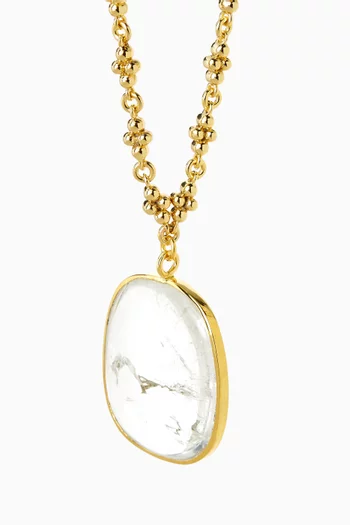 Rock Crystal Necklace in 24kt Gold-plated Brass