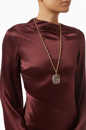 Rock Crystal Necklace in 24kt Gold-plated Brass
