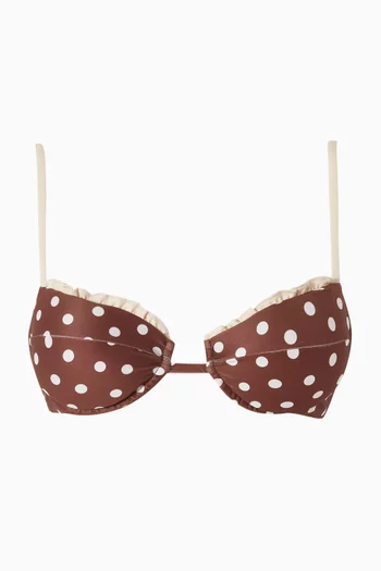 Lily Ruffle Polka Dots Bikini Top