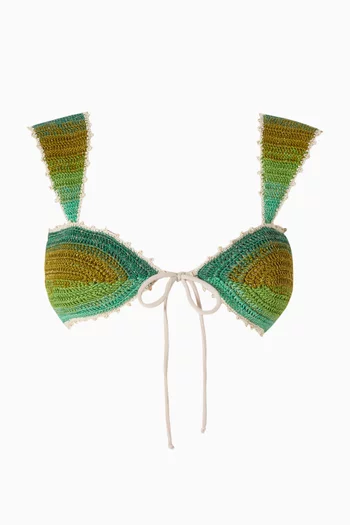 Lucy Self-tie Bikini Top in Crochet