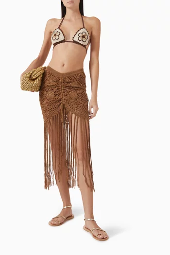 تنورة كلوديا بشرّابات كروشيه