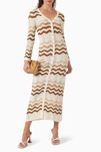 Gretta Ruffles Maxi Dress in Knit