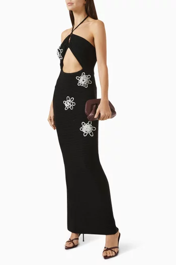 فستان بايبر طويل منسوج