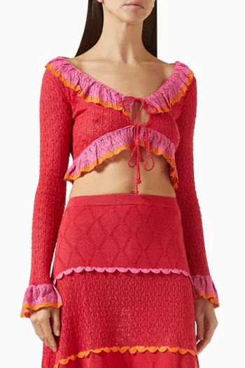 بلوزة آدي قصيرة منسوجة