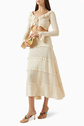 بلوزة آدي قصيرة منسوجة