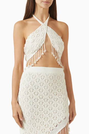 قطعة بيكيني علوية سالي مطرزة بلؤلؤ