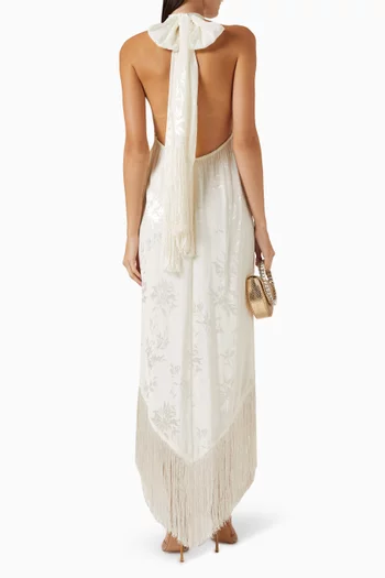Sash Fringe Maxi Dress