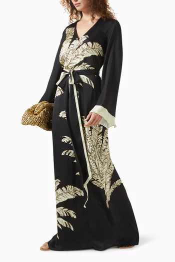 Belted Maxi Kaftan in Viscose