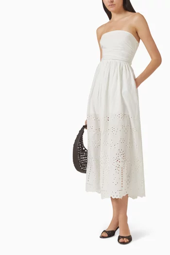 Broderie Anglaise Ruched Dress