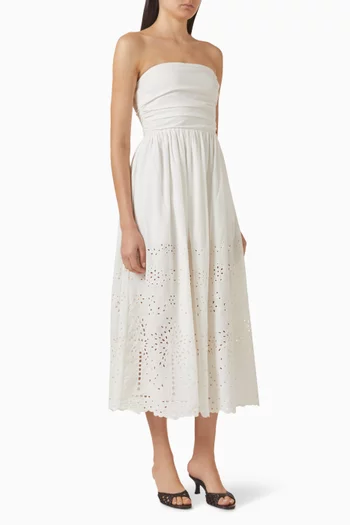 Broderie Anglaise Ruched Dress