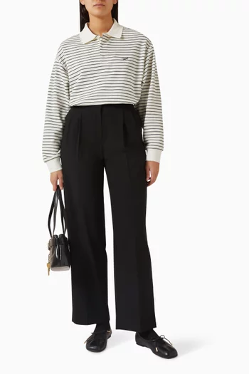 Unisex Striped Collared T-shirt