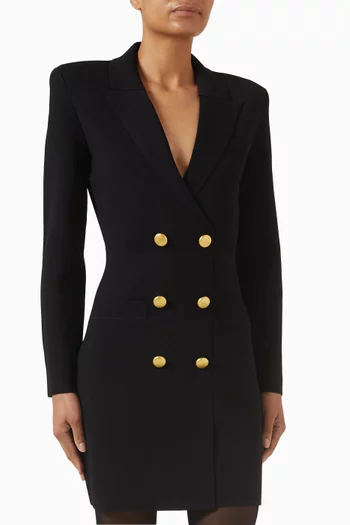 فستان ميومي قصير بنمط جاكيت ومنسوج