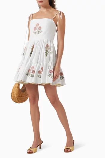 فستان دونيا قصير كتان