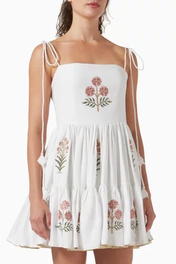 فستان دونيا قصير كتان