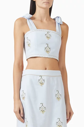 Sarv Crop Top in Linen