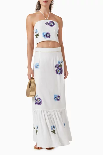 Pansy Bustier Top in Linen